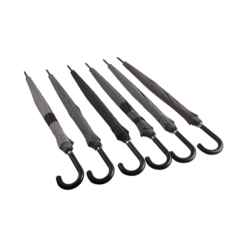 ダークコーヒー色 修理が簡単なポンジーストレート傘-0E6B0318