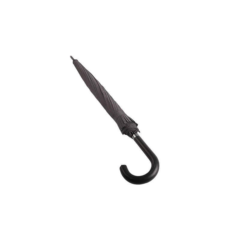 ダークコーヒー色 修理が簡単なポンジーストレート傘-0E6B0318