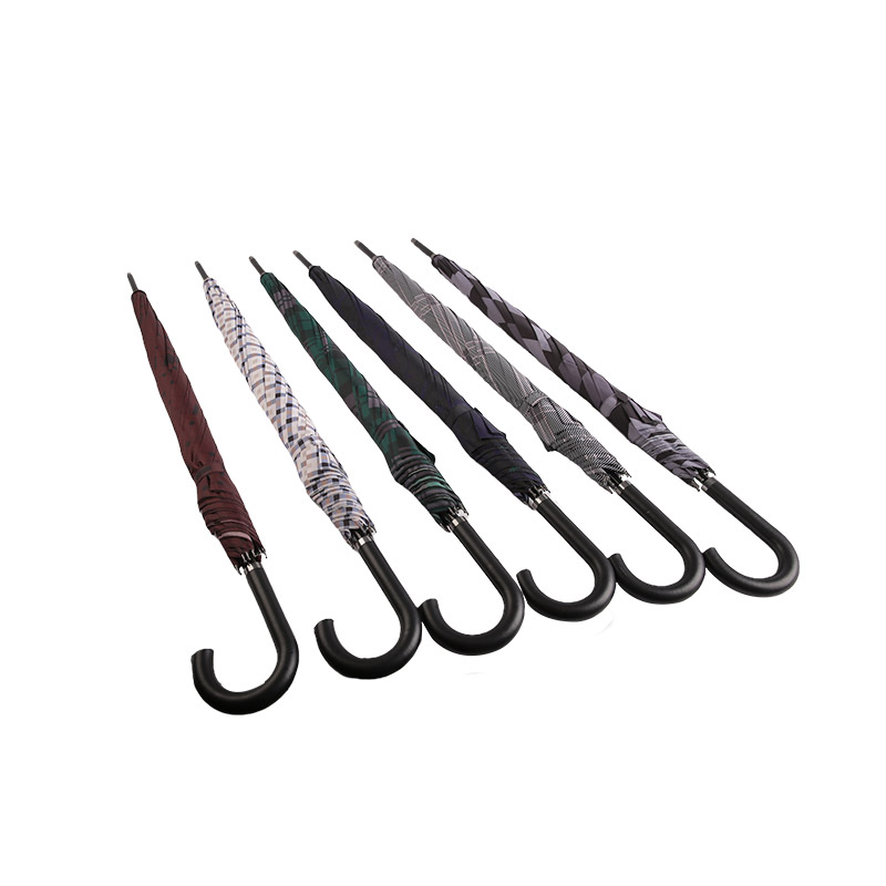 ダークグレー市松紬直傘-0E6B0351