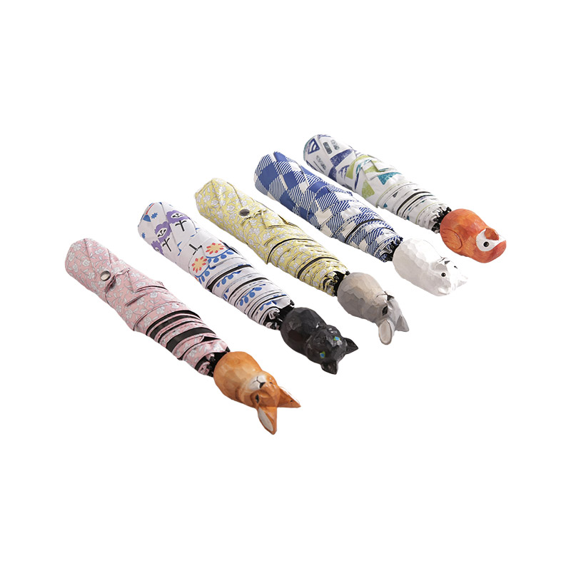 蝶ネクタイ サークル コロケーション ポンジー コート三つ折り傘-0E6B0454