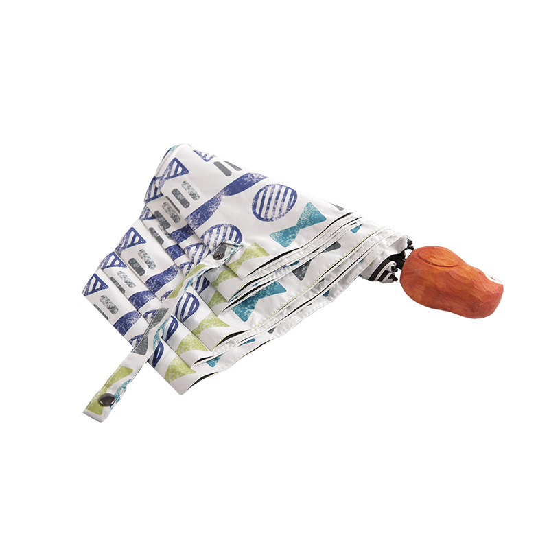 蝶ネクタイ サークル コロケーション ポンジー コート三つ折り傘-0E6B0454