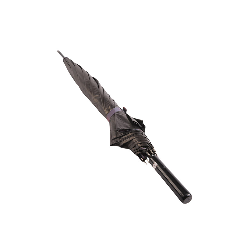 ブラック Xibe タイプ ポンジー ブラック コーティング + ポリエステル ストレート傘-0E6B0698