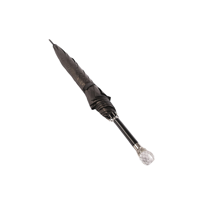 大気グレードハンドルポンジーブラックコーティングストレート傘-0E6B0733