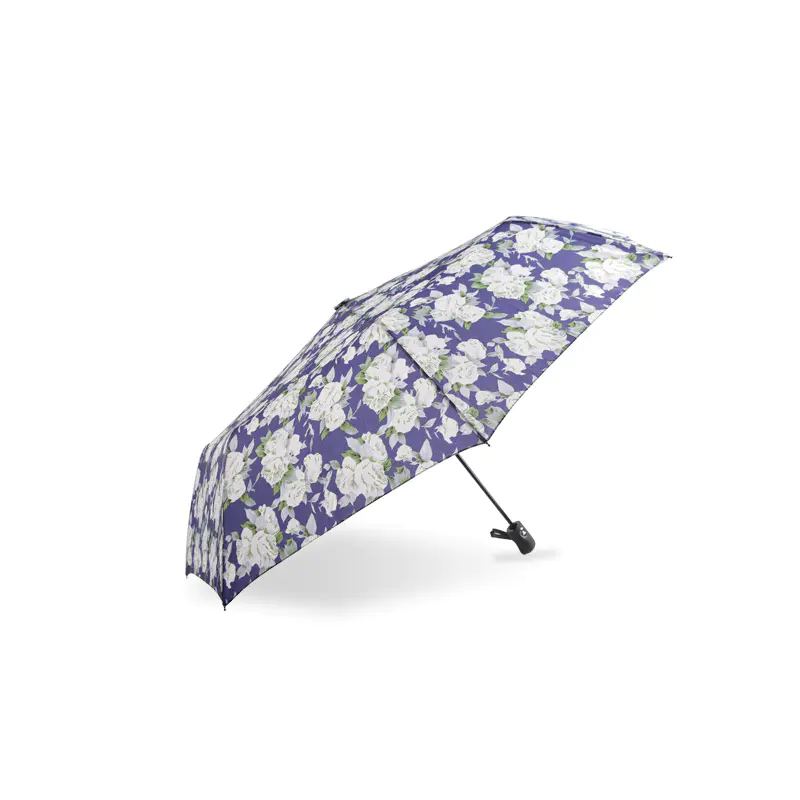 ヴィンテージスタープリントポンジェ三つ折り傘-0E6B0757